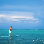 Stand up paddle surfing in Ambergris Caye, Belize
