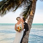 Romance under a coconut tree, Ambergris Caye, Belize Wedding, Casa Caracol