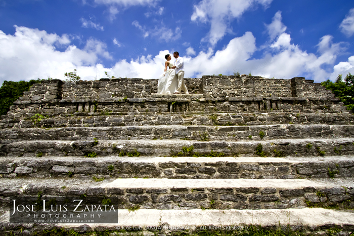 Maya Ruin Wedding Photography by Jose Luis Zapata, Belize Photographer