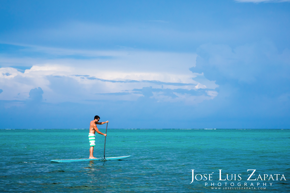 Stand up paddle surfing in Ambergris Caye, Belize