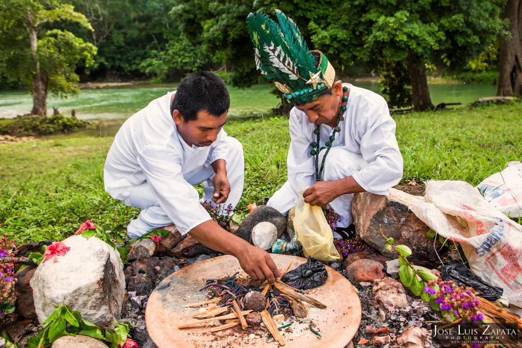 Mayan Wedding - Mayan Ruin Wedding - Fire Maya Ceremony in Cayo Belize by the Mopan River