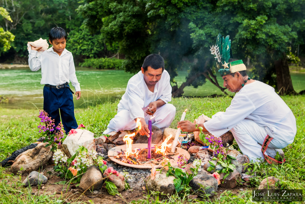 Mayan Wedding - Mayan Ruin Wedding - Fire Maya Ceremony in Cayo Belize by the Mopan River