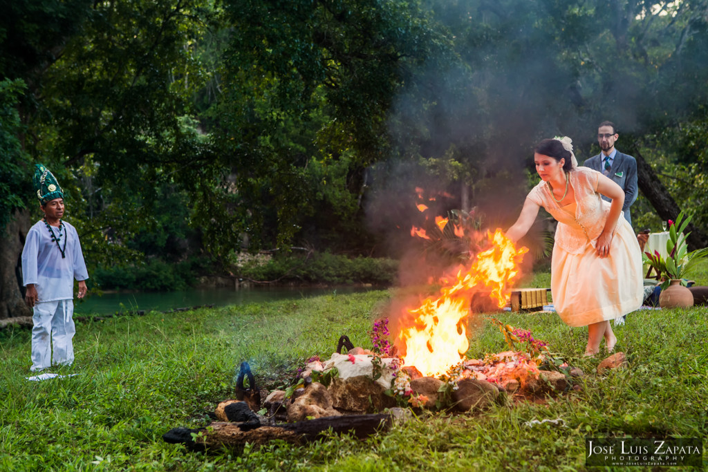 Mayan Ruin Wedding Fire Maya Ceremony Belize River