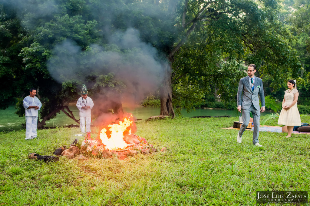 Mayan Ruin Wedding Fire Maya Ceremony Belize River