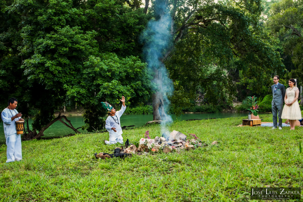 Mayan Wedding - Mayan Ruin Wedding - Fire Maya Ceremony in Cayo Belize by the Mopan River