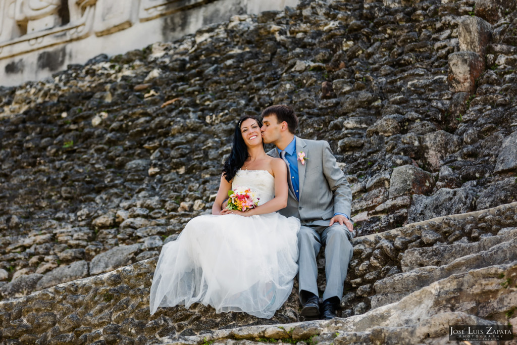 Mayan Wedding and Next Day Beach Photos in Belize - Xunantunich, San Pedro Ambergris Caye