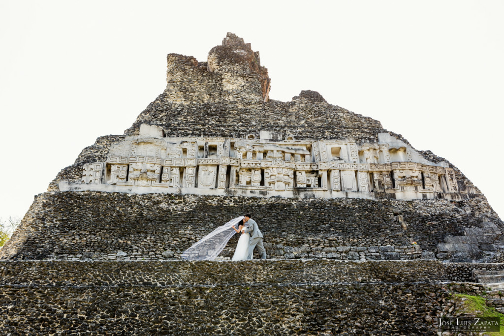 Mayan Wedding and Next Day Beach Photos in Belize - Xunantunich, San Pedro Ambergris Caye