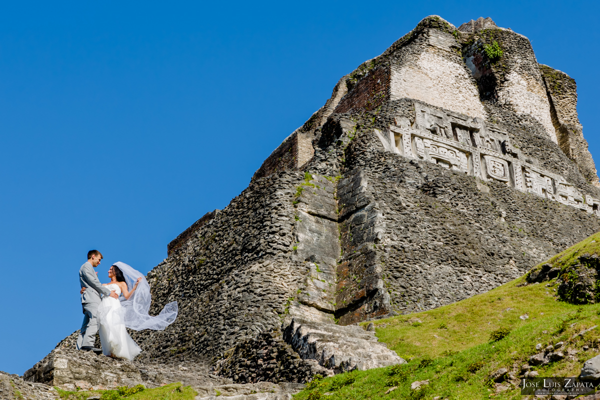 Mayan Wedding and Next Day Beach Photos in Belize - Xunantunich, San Pedro Ambergris Caye