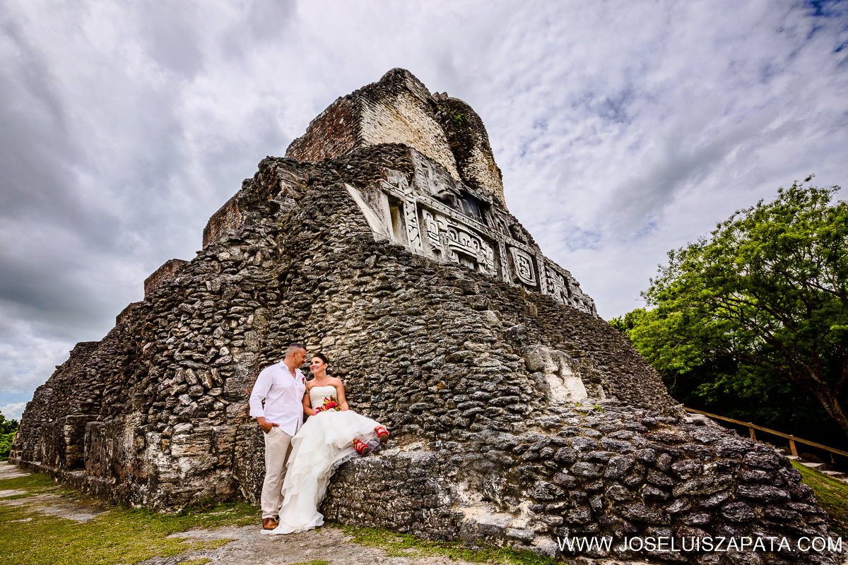 Belize Mayan Ruin Wedding Photos and Beach Wedding