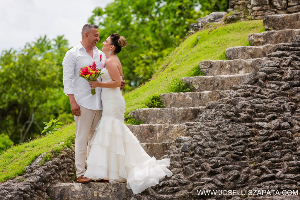 Mayan Ruin Wedding Photos and Belize Beach Wedding